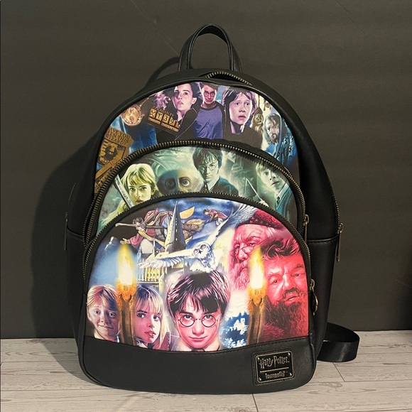 Harry Potter Black and Multicolor Loungefly Backpack - Picture 1 of 9